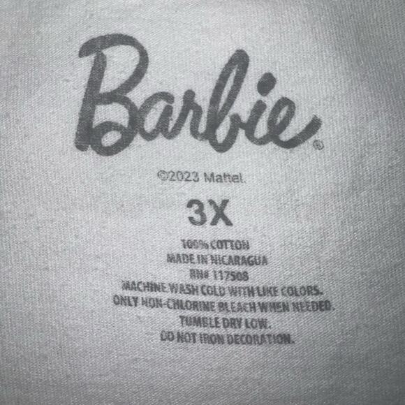 Mattel Womens Barbie Graphic Print T Shirt Top 2023 Cotton Plus Size 3X - Picture 6 of 6